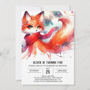Convite Crianças Fox Birthday