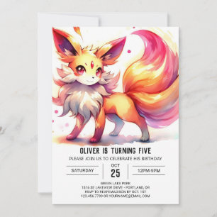 Convite Crianças Fox Chic Birthday