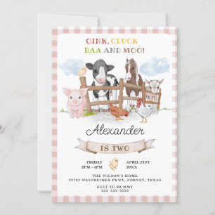 Convite Crianças-garagem de animais segundos aniversários