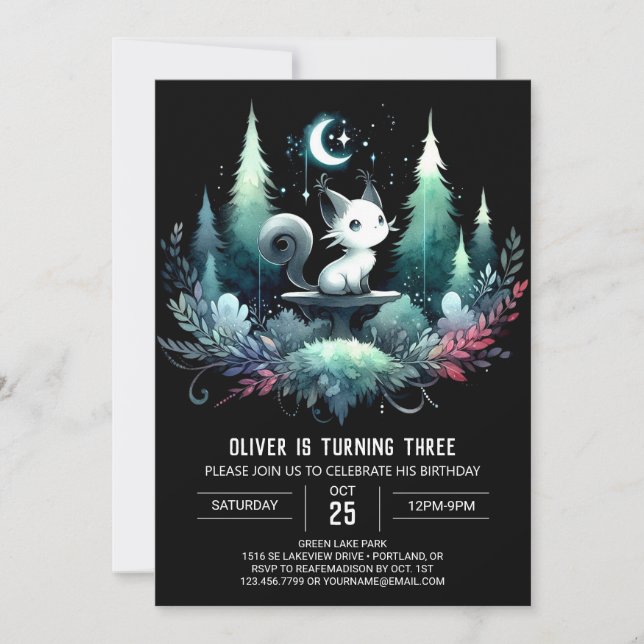 Convite Crianças Gatas Aniversário de Gato (Frente)