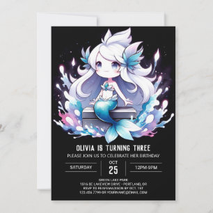 Convite Crianças Mágicas Sereia Aniversário