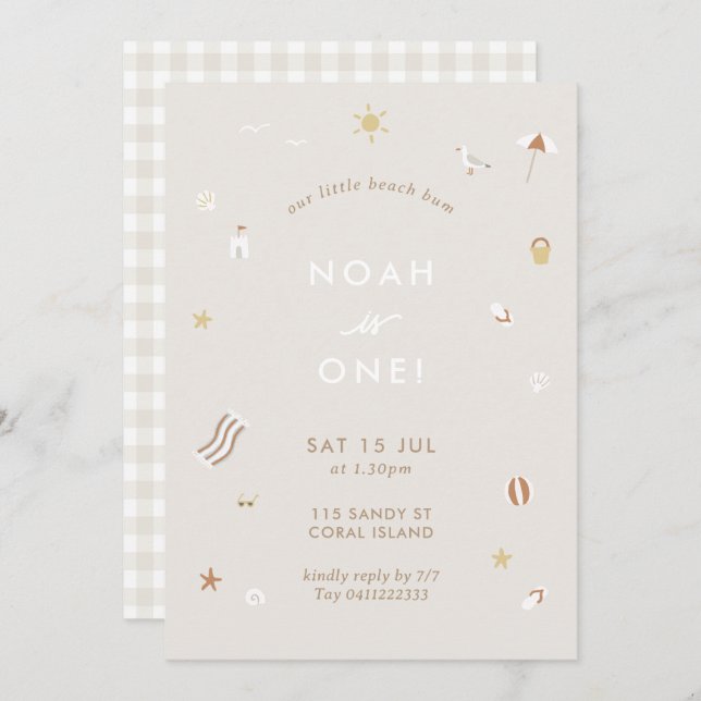 Convite Crianças Neutras - Tema do Partido da Piscina de P (Frente/Verso)