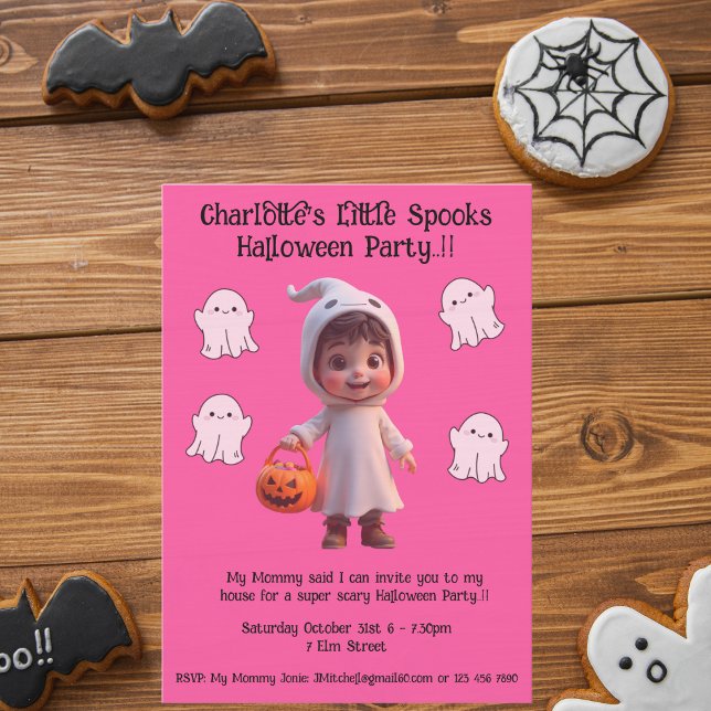 Convite Crianças Pequenas Festas de Halloween (Little Spooks Halloween Party Invite)