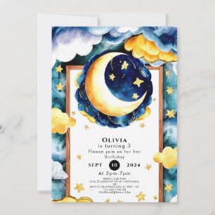 Convite Crianças Personalizadas Aniversário da Lua