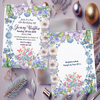 Convite Crianças Pobre Sangue Azul Pastel Oval Aniversário