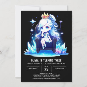 Convite Crianças - Princesa Majestosa - Aniversário