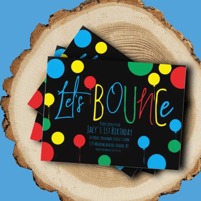 Convite Crianças Pulam Balas Balões Balões Aniversário (Criador carregado)