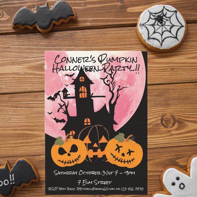 Convite Crianças Pumpkin Festa de Halloween (Pumpkin Halloween Party Invite)