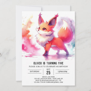 Convite Crianças Russas Fox Birthday