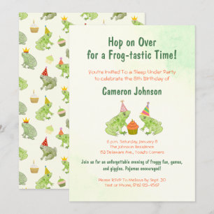 Convite Crianças Sapos Bonitas Dormindo Em Aniversário Des