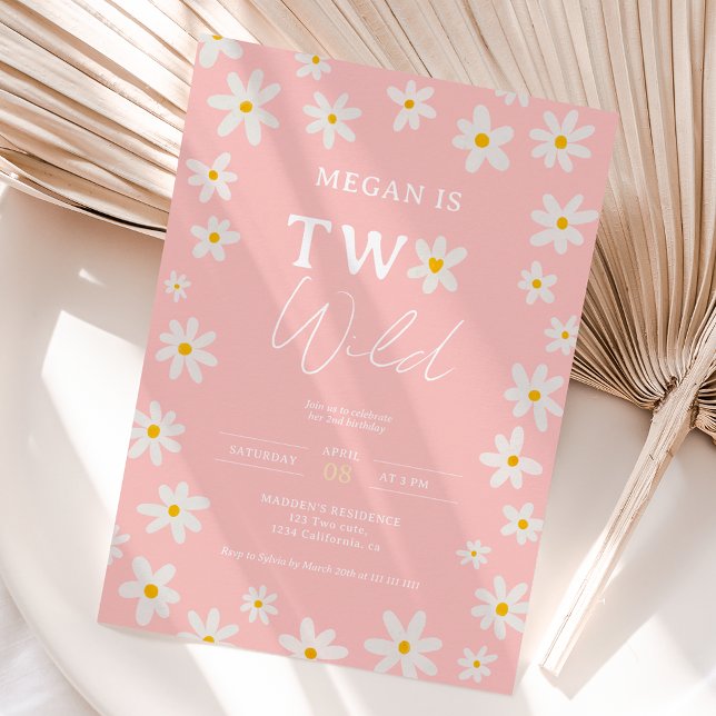 Convite Crianças segundos aniversários de arco-íris boniti (Criador carregado)