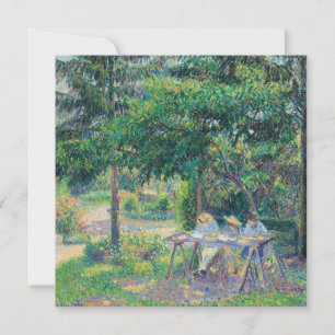 Convite Crianças sentadas à mesa no jardim Camille Pissarr