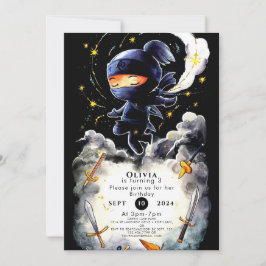 Convite Crianças Simples Ninja Birthday