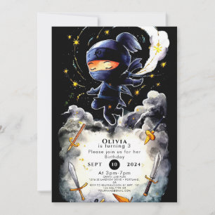 Convite Crianças Simples Ninja Birthday