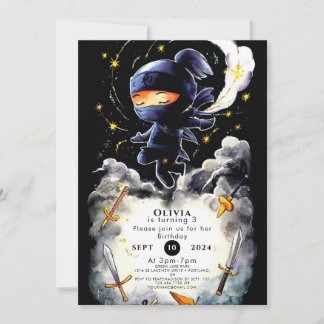 Convite Crianças Simples Ninja Birthday