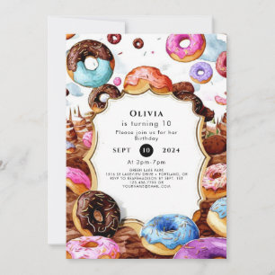 Convite Crianças Simples Rosquinha Aniversário