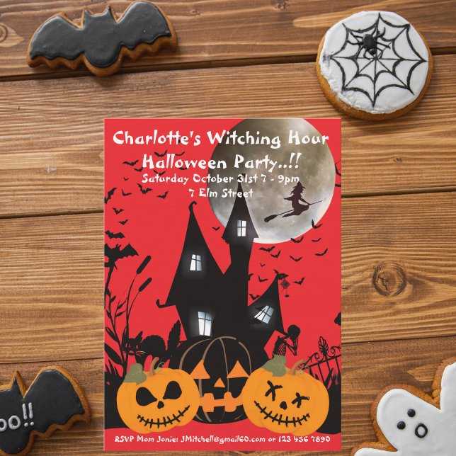 Convite Crianças Testemunham Festa de Halloween (Witching Hour Halloween Party Invite)
