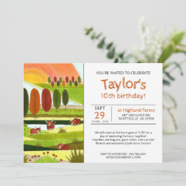 Convite Crianças Vacas do Planalto Querem Festa de anivers