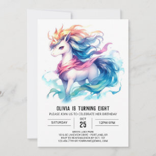 Convite Crianças Whimsic Aniversário de Cavalo