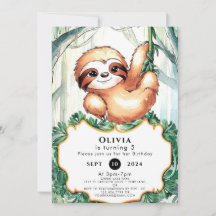 Crianças Whimsical Sloth Aniversário