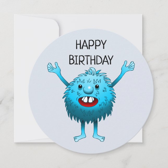 Convite Criatura Azul Encantadora (Frente)