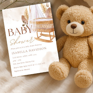 Convite Crib Boho Chá de fraldas Neutro Sexo
