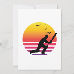 Convite Cricket retro sunset, #Cricket