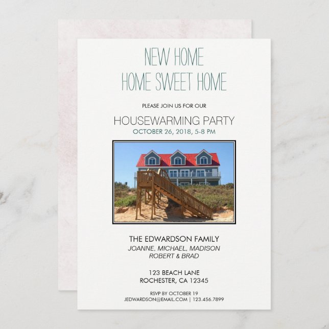 Convite Crie a sua nova festa do lar (Frente/Verso)