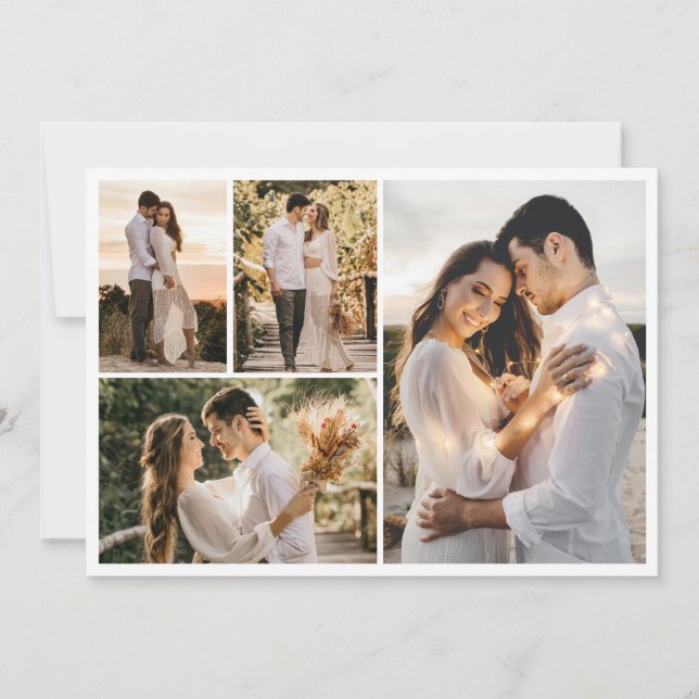 Convite Crie a sua própria colagem de 4 fotos (Frente)