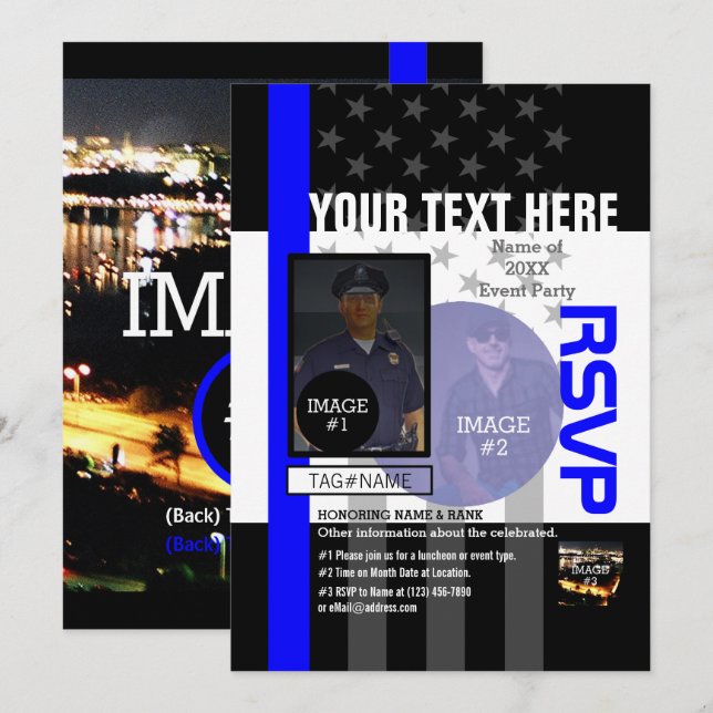 Convite Crie o Seu com 4 imagens e 12 linhas de texto (Frente/Verso)