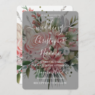 Convite Crie o seu próprio Buquê de Flor Rosa Vintage