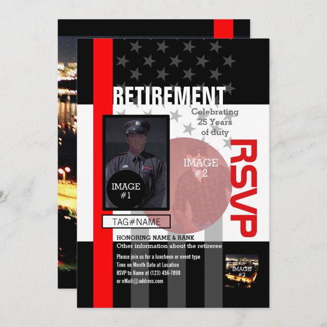 Convite Crie o seu próprio com 4 imagens e 12 linhas de te (Frente/Verso)