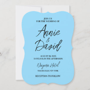 Convite Crie Seu Casamento Azul Personalizado