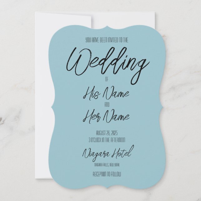 Convite Crie Seu Casamento Azul Personalizado (Frente)