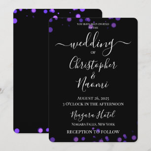 Convite Crie Seu Casamento De Borda De Bokeh Minimalista