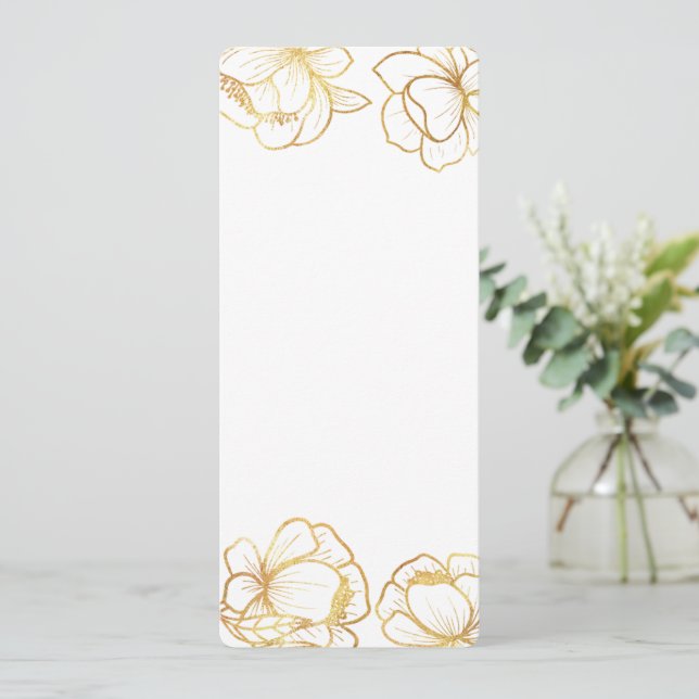 Convite Crie seu próprio branco elegante (Em pé/Frente)