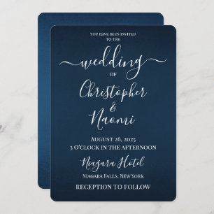 Convite Crie Seu Próprio Casamento Azul Sombreado