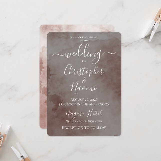 Convite Crie Seu Próprio Casamento com Textura Vintage (Frente/Verso In Situ)