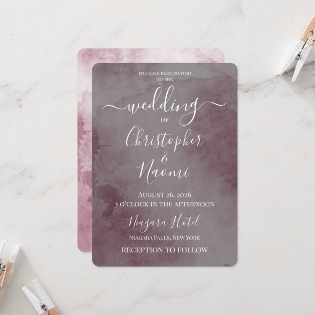 Convite Crie Seu Próprio Casamento com Textura Vintage (Frente/Verso In Situ)