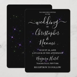 Convite Crie Seu Próprio Casamento de Estrelas Roxas