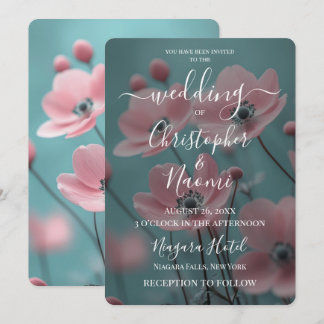 Convite Crie Seu Próprio Casamento de Flores Rosa Pastel e