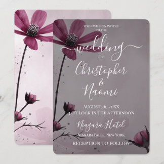 Convite Crie Seu Próprio Casamento de Flores Rosa Simples