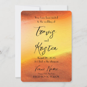 Convite Crie Seu Próprio Casamento De Fundo Laranja Person