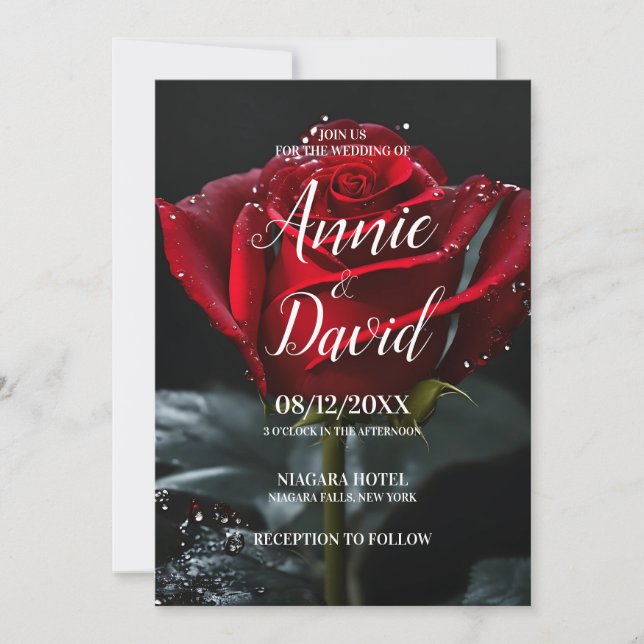 Convite Crie seu próprio casamento de Rosas vermelhas de S (Frente)