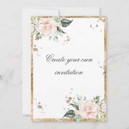 Convite Crie Seu Próprio Casamento Dourado De Script Rosa 
