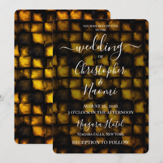 Convite Crie Seu Próprio Casamento Mosaico Grunge Amarelo
