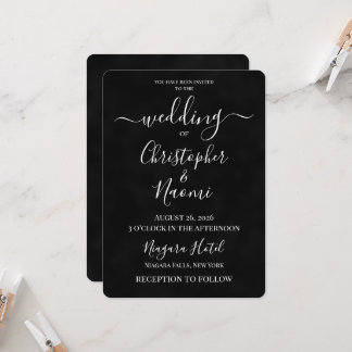 Convite Crie Seu Próprio Casamento Preto Personalizado