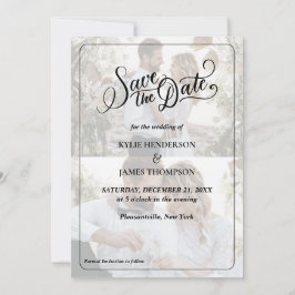 Convite Crie seu próprio colagem de 2 fotos Save The Date