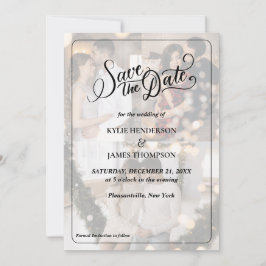 Convite Crie Seu Próprio Colagem de 3 Fotos para Save the 