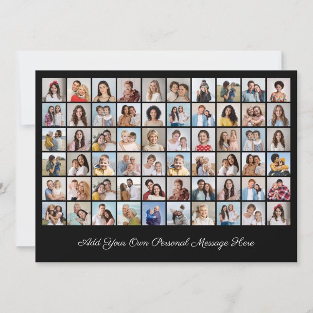 Convite Crie Seu Próprio Colagem de 60 Fotos Adicione Seu  (Frente)